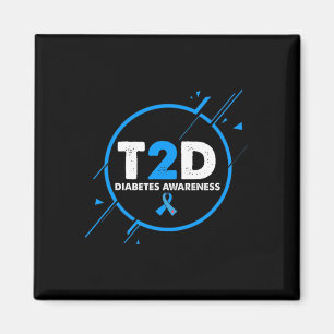 Typ-2-Diabetes-Bewusstsein Vintage Diabetiker T2d Magnet