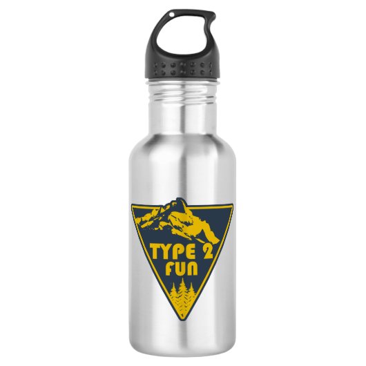 Typ 2 Fun Mountains Edelstahlflasche (Vorderseite)