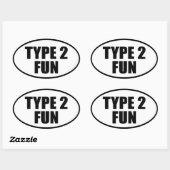 Typ 2 Spaß Ovaler Aufkleber (Blatt)