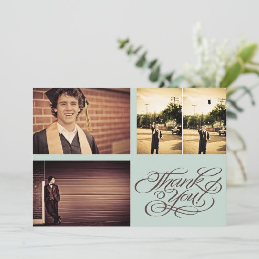 Typ Abschluss DANKEN SIE Foto-Karte Ankündigung (Stehend Vorderseite)