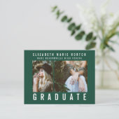 Typ Abschluss Multi Foto modern grün und weiß Postkarte (Stehend Vorderseite)