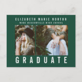 Typ Abschluss Multi Foto modern grün und weiß Postkarte (Vorderseite)