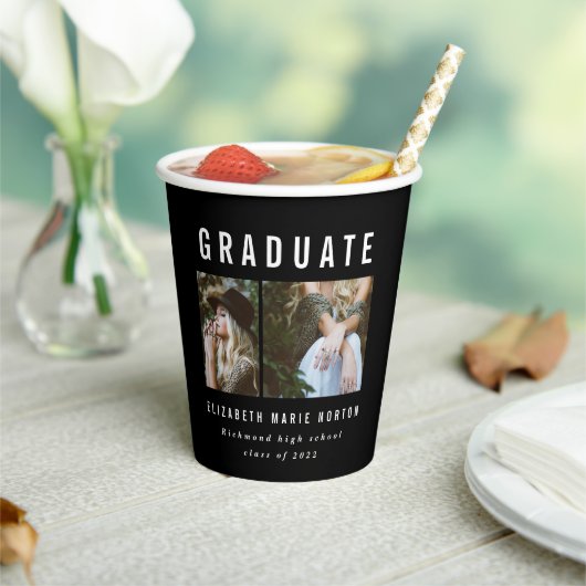 Typ Abschluss Multi-Foto Schwarzweiß Pappbecher (In Situ)