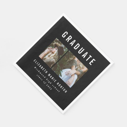 Typ Abschluss Multi-Foto Schwarzweiß Serviette (Ecke)