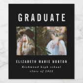 Typ Abschluss Multi-Foto Schwarzweiß Weinetikett (Einzelnes Label)