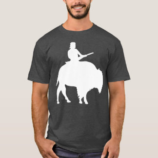 Typ auf einer Buffalo-Silhouette T-Shirt