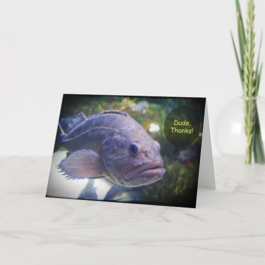 Typ-Dank-Fische mit schwarzer Grenze danken Ihnen Dankeskarte (Vorderseite)