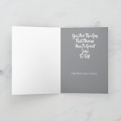 Typ, der immer einen Witz hat! Der glückliche Vate Karte (Innenseite)