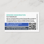 Typ der Kurierlieferung, Kurierdienst Visitenkarte (Rückseite)