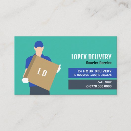 Typ der Kurierlieferung, Kurierdienst Visitenkarte (Vorderseite)