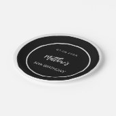 Typ der Schwarz-weißen minimalistischen Männer zum Pappteller (Schrägansicht)