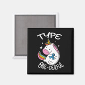 Typ-Einhorn für Diabetes Magnet (Vorderseite/Rückseite)