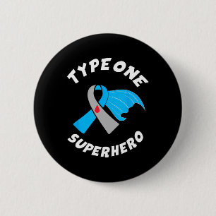 Typ Eins Superheld Typ-1-Diabetes-Bewusstsein 1 Button