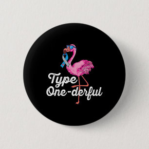 Typ Einzigartig Süßer Flamingo Typ-1-Diabetes-Bewu Button