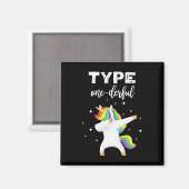 Typ Einzigartiges Dabbing Einhorn Diabetes-Bewusst Magnet (Vorderseite/Rückseite)