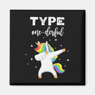 Typ Einzigartiges Dabbing Einhorn Diabetes-Bewusst Magnet