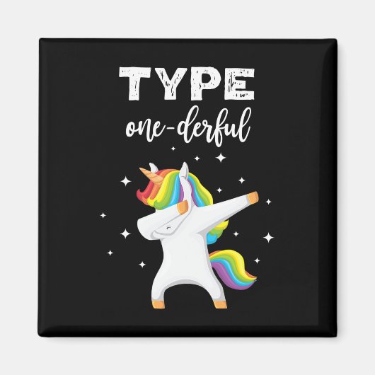 Typ Einzigartiges Dabbing Einhorn Diabetes-Bewusst Magnet (Vorne)
