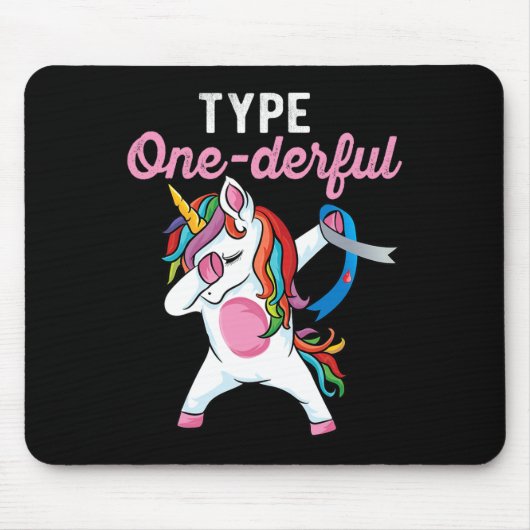 Typ Einzigartiges Dabbing-Einhorn Typ-1-Diabetes A Mousepad (Vorne)