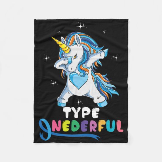 Typ Einzigartiges Einhorn Dub Typ-1-Diabetes-Bewus Fleecedecke (Vorderseite)