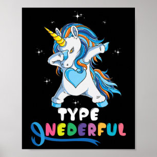 Typ Einzigartiges Einhorn Dub Typ 1 Diabetes Bewus Poster