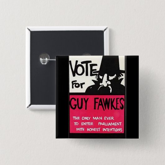 Typ Fawkes Kampagne Button (Vorne & Hinten)