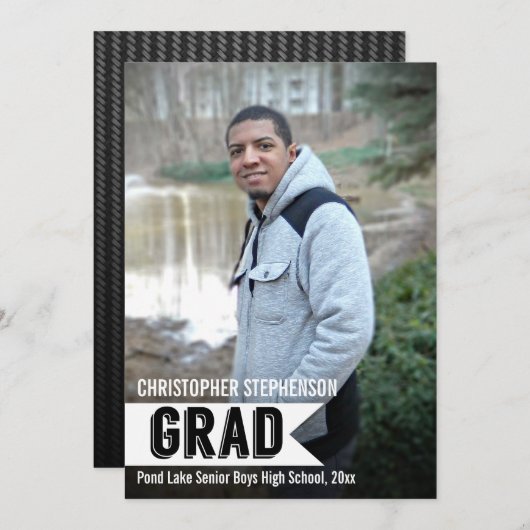 Typ Fett Banner Foto Abschluss Ankündigung (Vorne/Hinten)