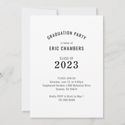 Typ Foto Graduation Party Class of 2023 Einladung (Rückseite)