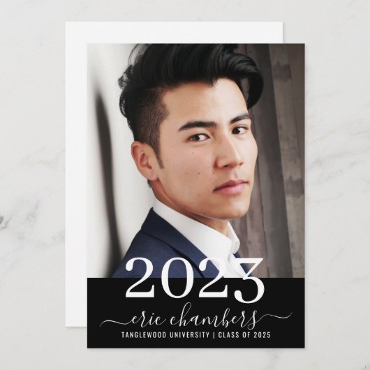Typ Foto Graduation Party Class of 2023 Einladung (Vorne/Hinten)
