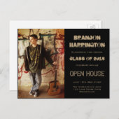 Typ Grad Grunge Foto Open House Einladung (Vorne/Hinten)