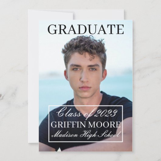 Typ Grad Moderner Foto Abschluss Einladung (Vorderseite)