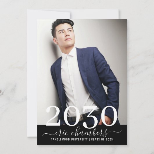 Typ Graduation Party Foto Skriptname Einladung (Vorderseite)