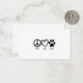 Typ Hund _ Katzenlängen Shirt Liebe Paws Mitteilungskarte (Vorderseite/Rückseite Beispiel)