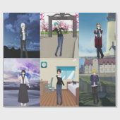 Typ im Anime-Stil Geschenkpapier (Flach)