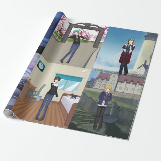 Typ im Anime-Stil Geschenkpapier (Ungerollt)