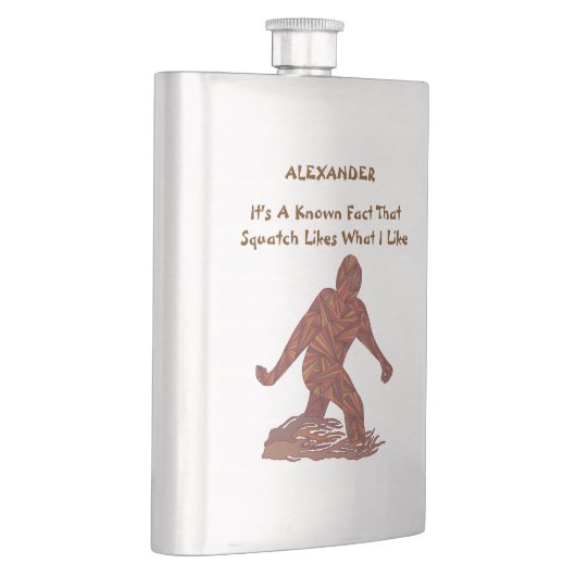 Typ-Material-lustige Tatsachen Bigfoots gehende Flachmann (Rechts)