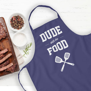 Typ mit dem Food Funny Navy Blue Grilling Schürze