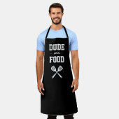 Typ mit Food Funny Schwarz-weiß Grilling Schürze (Getragen)