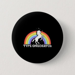 Typ onderful Typ 1 Diabetes Unicorn Rainbow Awa Button