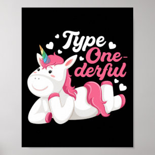 Typ onderful Unicorn Diabetes Awareness Diabetic Poster
