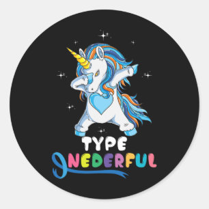 Typ onderful Unicorn Dub Typ 1 Diabetes Awarene Runder Aufkleber
