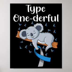 Typ onedere Koala Diabetes Band T1D Diabetes Poster