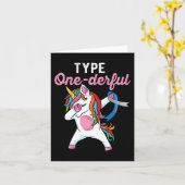 Typ Onederful Dabbing unicorn Typ 1 Diabetes Awa Karte (Gelbe Blume)
