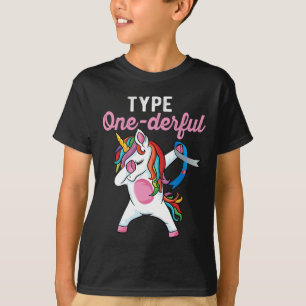 Typ Onederful Dabbing unicorn Typ 1 Diabetes Awa T-Shirt