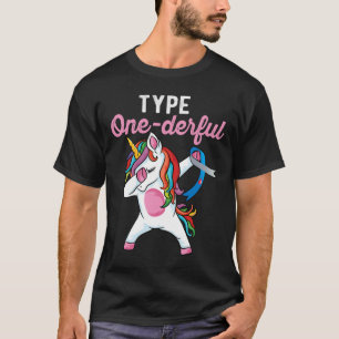 Typ Onederful Dabbing unicorn Typ 1 Diabetes Awa T-Shirt
