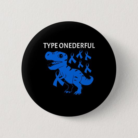 Typ Onederful T-rex Typ-1 Diabetes Bewusstsein Button (Vorderseite)