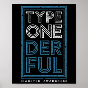 Typ Oneful Diabetes Diabetes Awareness T1d War Poster