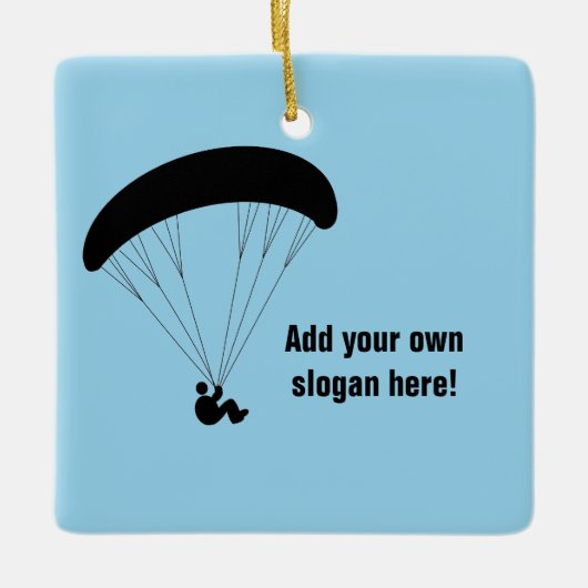 Typ Paragliding-Grafik - benutzerdefinierter Text Keramikornament (Vorderseite)
