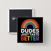 Typ probieren einfach besser Gay Rainbow LGBTQ Button (Vorne & Hinten)
