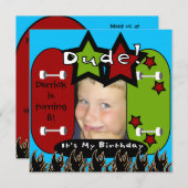 Typ Skateboarding Birthday Einladung (Vorne/Hinten)