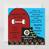 Typ Skateboarding Birthday Einladung (Rückseite)